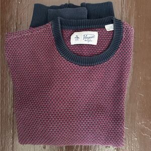 Original Penguin Men's Red and Black Sweater